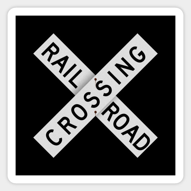 Railroad Xing Sign (classic) Sticker by GloopTrekker